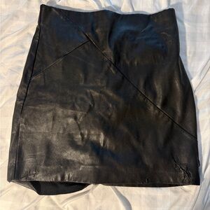 Dynamite Asymmetrical Leather Skirt in Black